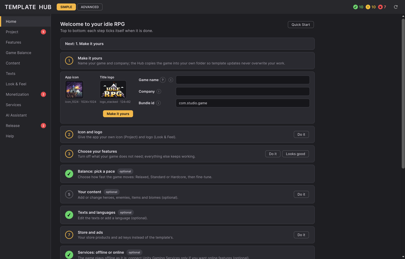 Hub: Home, the steps to follow